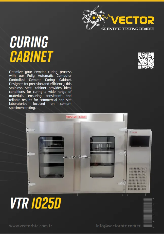 Vector VTR-1025D cement curing cabinet — brochure cover