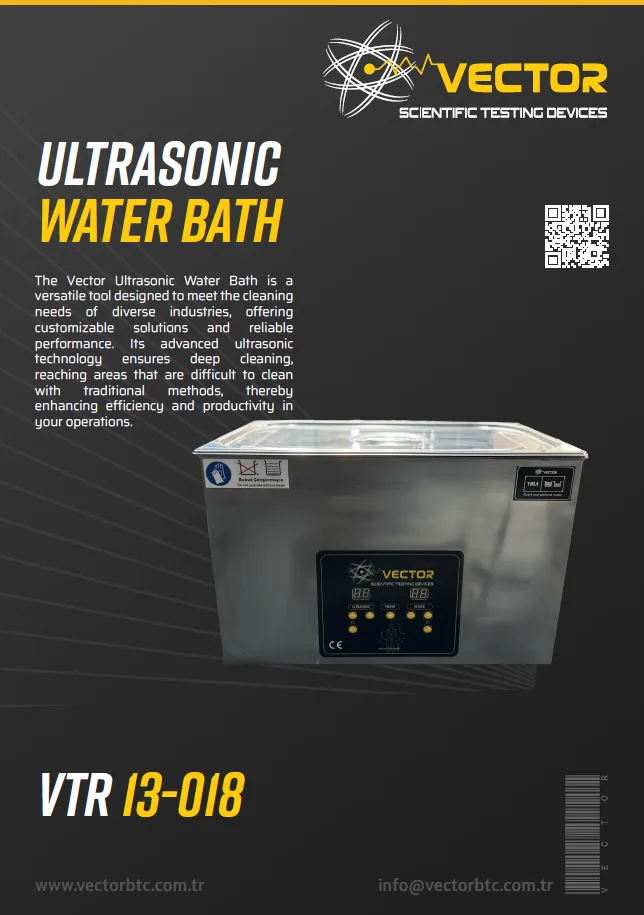Vector VTR-13-018 ultrasonic water bath — brochure cover