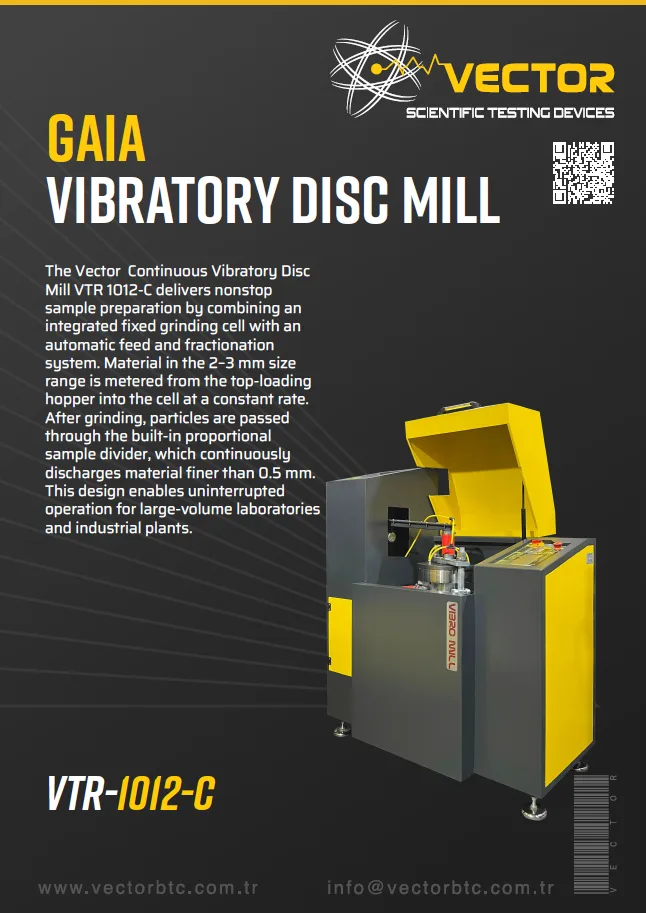 Vector VTR-1012-C Gaia vibratory disc mill — brochure cover