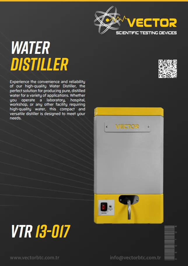 Vector VTR-13-017 water distiller — brochure cover