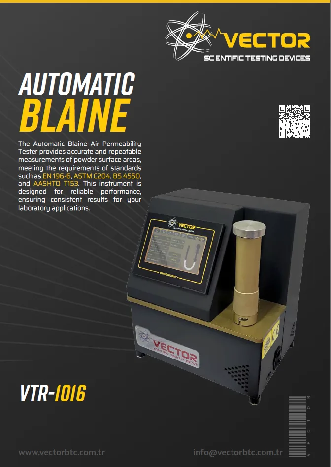 Vector VTR-1016 automatic Blaine — brochure cover