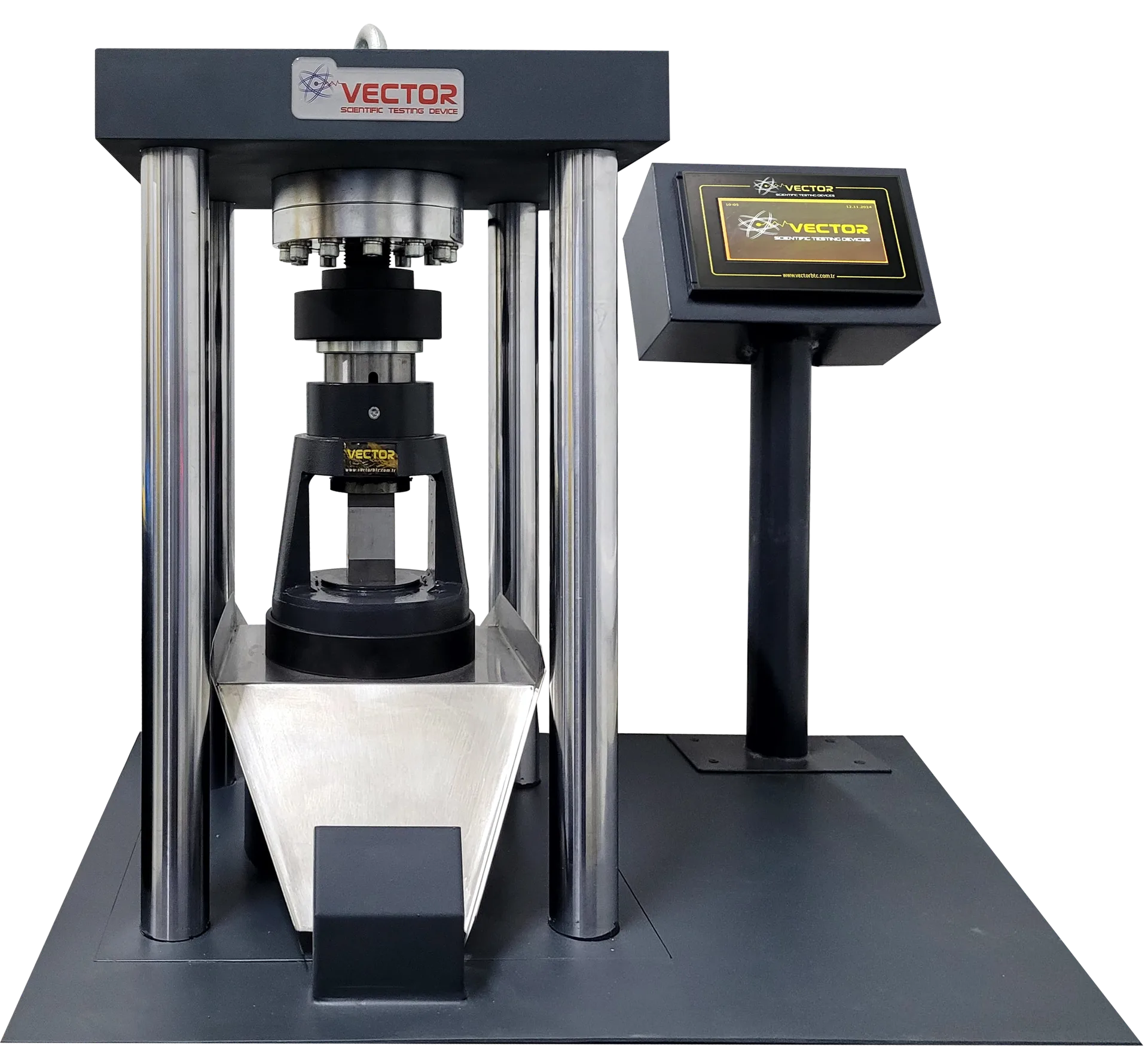 Vector VTR-1026S cement test press — load frame and test space
