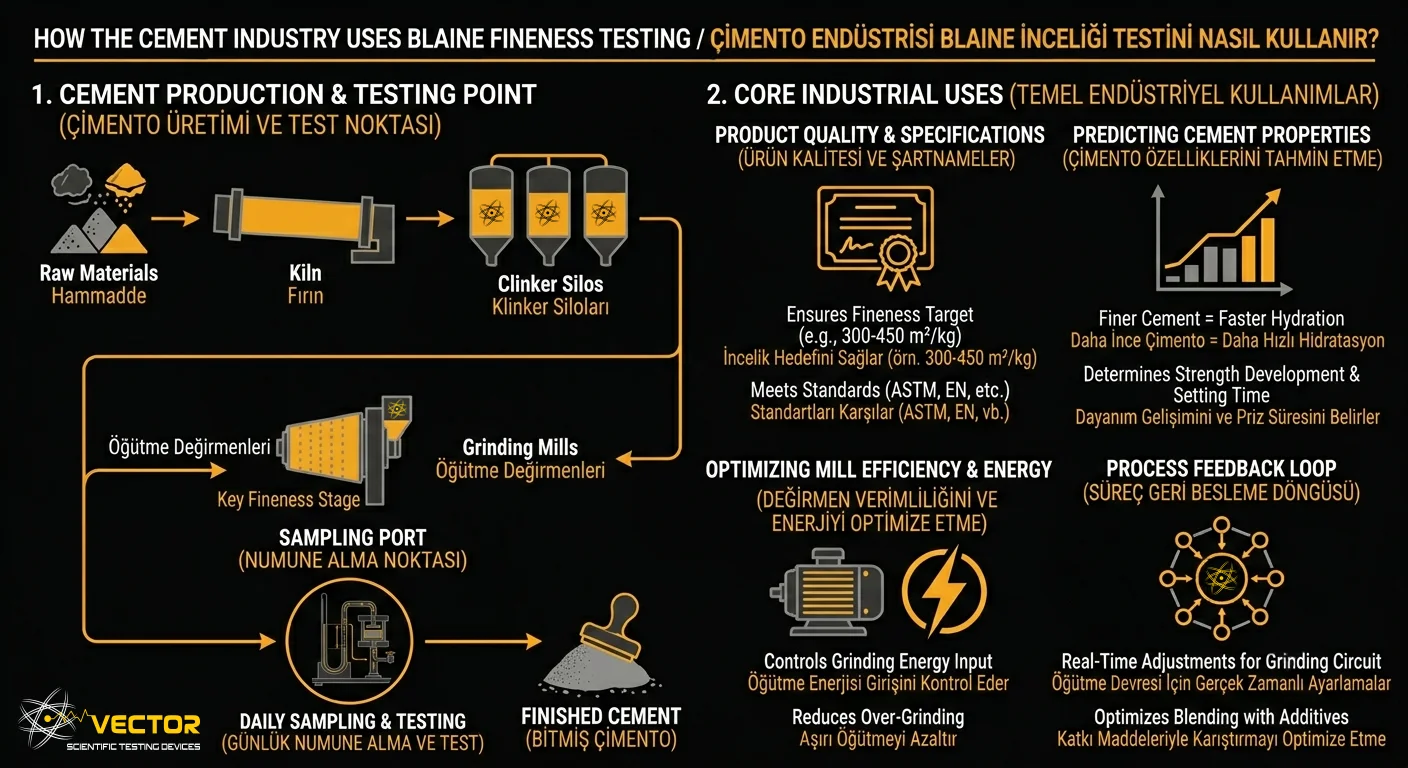 Infographic: How the cement industry uses Blaine fineness testing in production