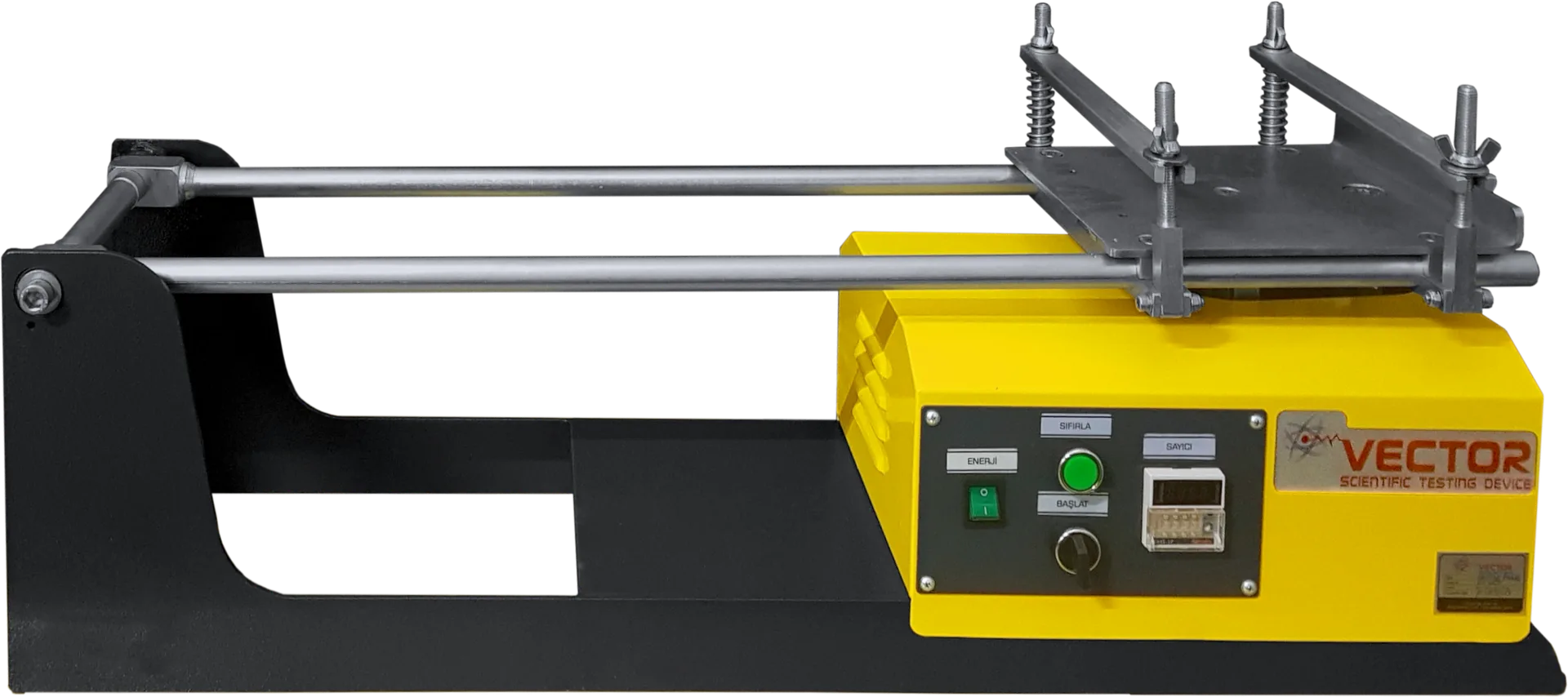 Vector VTR-1024 jolting table — sound-dampened enclosure and controls