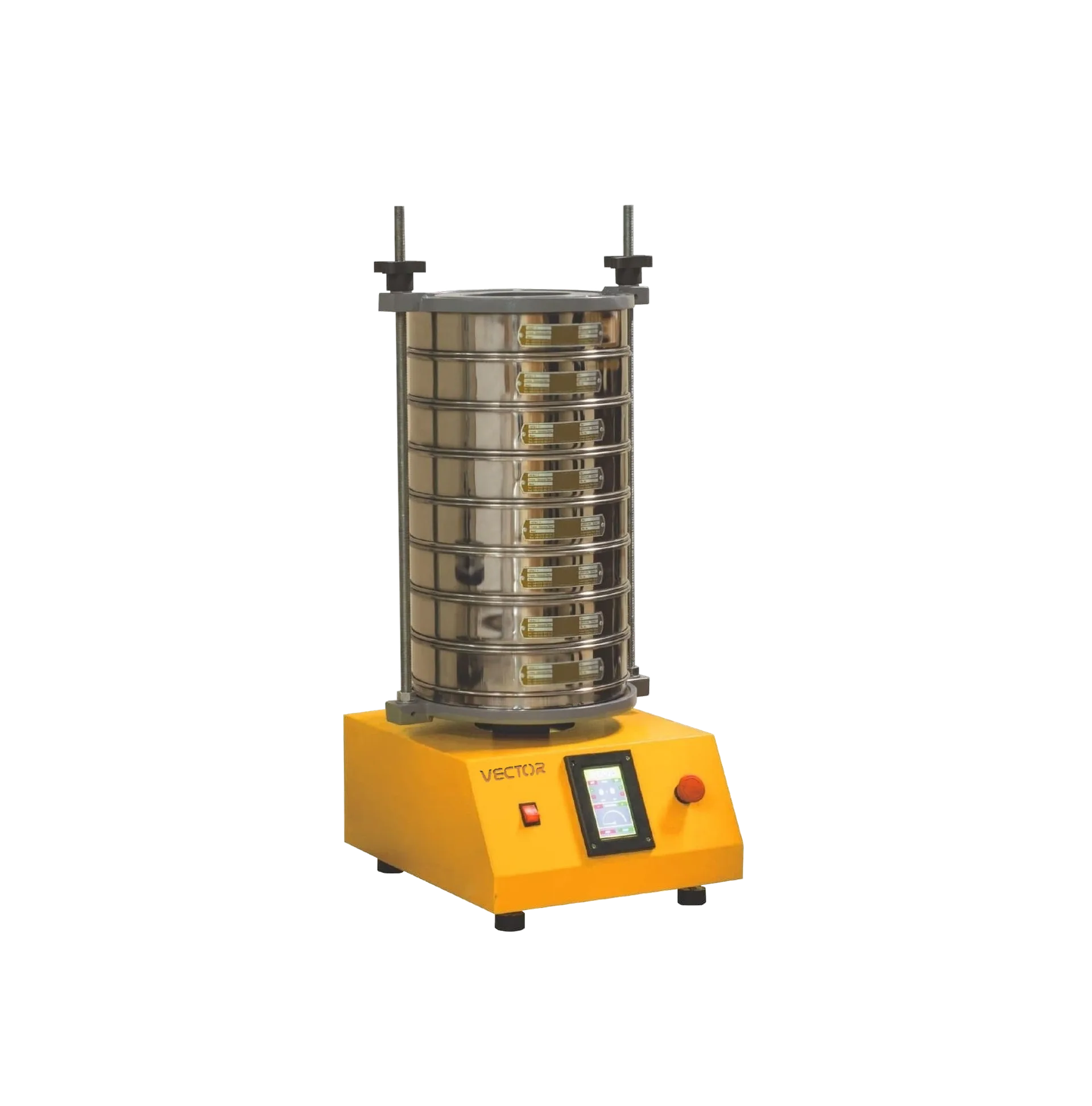 Vector VTR-1041 analytical sieve shaker — control and clamping detail